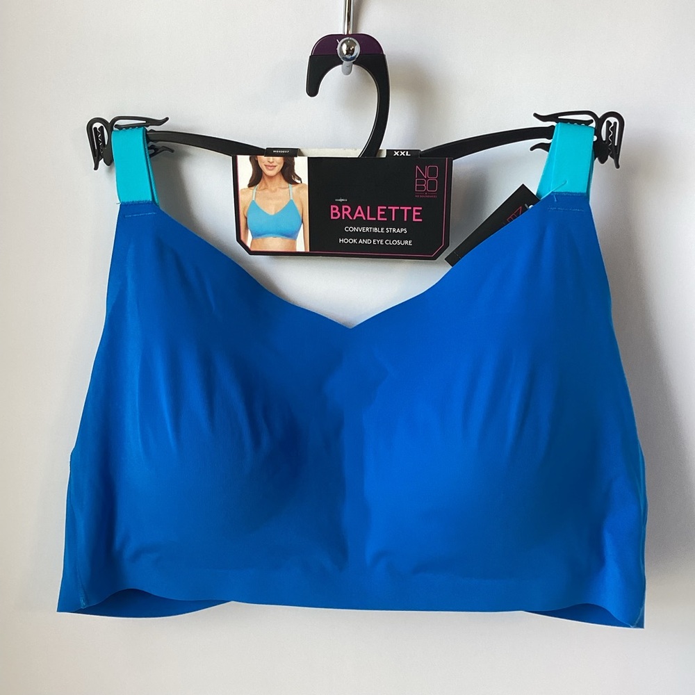 NO BOUNDARIES: blue bralette convertible straps, XXL